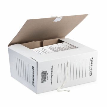 Папка архивная с завязками А4(325х260 мм), 150 мм до 1400л плотная, микрогофрокартон, БЕЛАЯ (клиент)