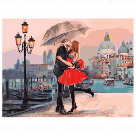 Картина стразами Прогулка под зонтом, 40х50см