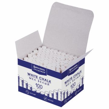 Мелки школьные белые 100шт  круглый мягкий АКАДЕМИЯ BRAUBERG 100/800