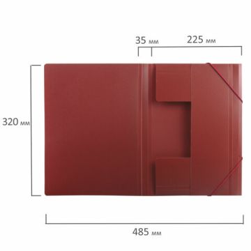 Папка на резинках до 300листов красная 0,5мм Стандарт BRAUBERG 1/10 (Клиент)