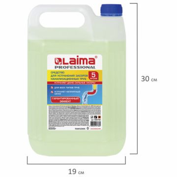 Средство жидкое 5л для прочистки канализационных труб Трубочист LAIMA 1/4