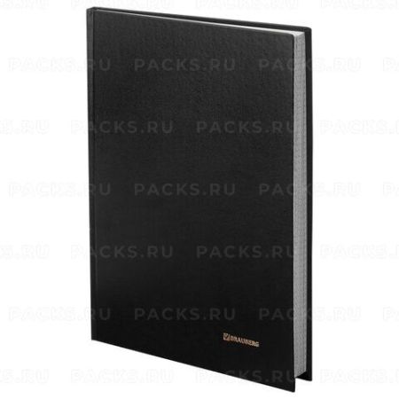 Книга учета 96л 200х290мм клетка  бумвинил черная BRAUBERG 1/10