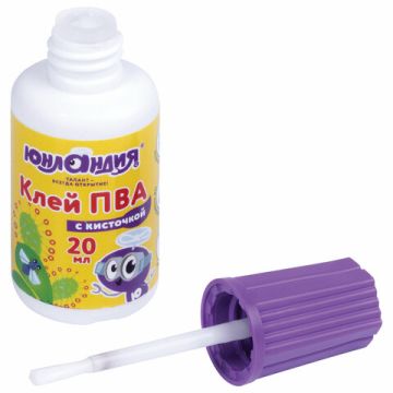 Клей ПВА 20г с кисточкой ЮНЛАНДИЯ 1/10/120 (Клиент)