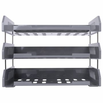 Лоток горизонтальный для бумаг 335х232х246мм (3шт) серый BRAUBERG FILE 1/5 (Клиент)