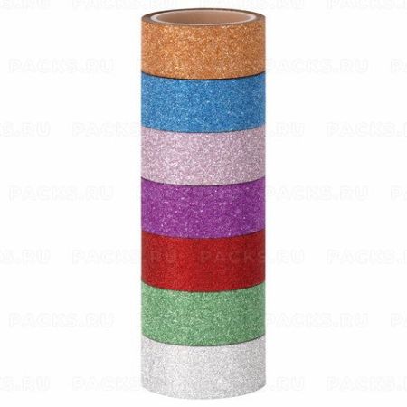 Клейкие Washi-ленты декоративные 7шт 3м ИНТЕНСИВ