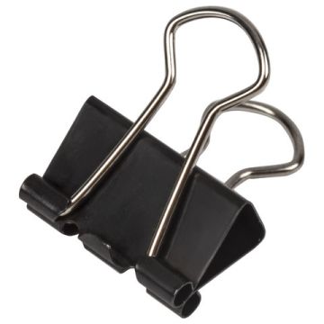 Зажимы для бумаг 19мм на 60л (12шт) черные в картонной коробке Brauberg 1/300