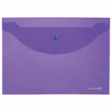 Папка-конверт с кнопкой А4 ЮНЛАНДИЯ прозрачная фиолетовая до 100л 0,18мм 1/10/100