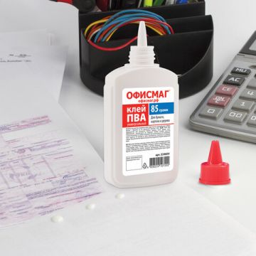 Клей ПВА 85гр бумага картон дерево ОФИСМАГ 1/50