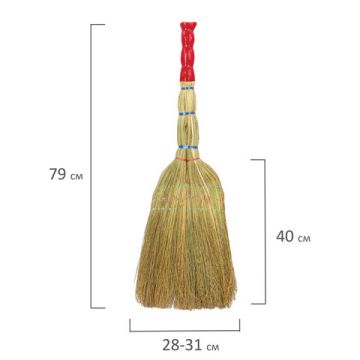 Веник Сорго 3-х прошивной ручка в пленке 360-380г ширина метелк 28-31см длина79см ЛАЙМА 1/20 (клиент