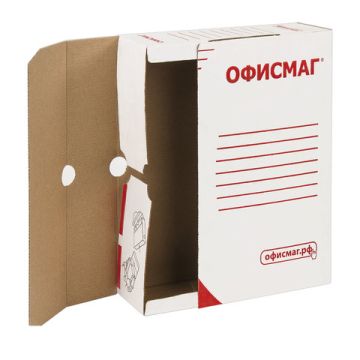 Короб архивный с клапаном А4 (260х325мм) 150мм до 700л белый Офисмаг 1/50 (Клиент)