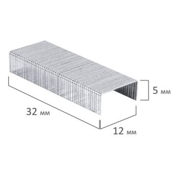 Скобы №24/6 1000шт до 30л BRAUBERG 1/10