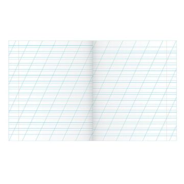 Тетрадь 12л линия косая с полями офсет ЗЕЛЕНАЯ обложка ПЗБМ 1/300