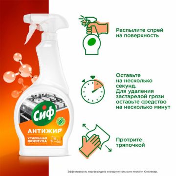 Средство для кухни антижир 500мл CIF Цитрус с триггером 1/12 (Клиент)