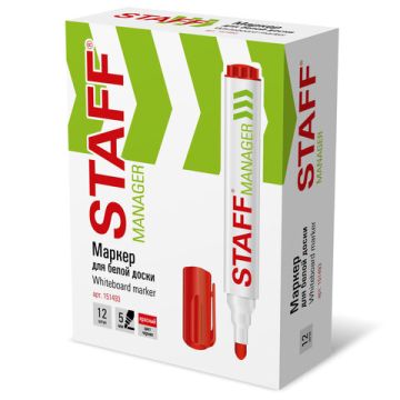 Маркер для доски красный 5мм круглый наконечник Manager STAFF 1/12