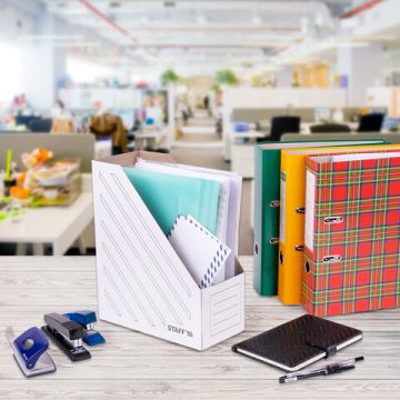 Лоток вертикальный для бумаг (260х320мм) 150мм до 1400л микрогофрокартон STAFF 1/20 (Клиент)