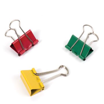 Зажимы для бумаг 32мм на 140л (12шт) цветные в картонной коробке Brauberg 1/12/120