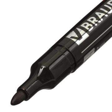Маркер перманентный черный 3мм круглый наконечник Contract BRAUBERG 1/12/1152