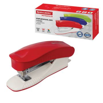 Степлер №24/6 до 30л ассорти BRAUBERG METROPOLIS 1/10