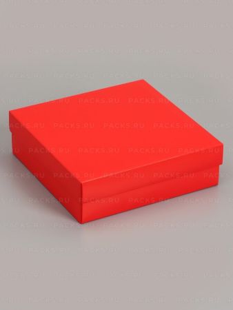 Подарочная коробка 20х20х6см красная 5/275