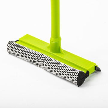 Швабра для мытья окон 20см пластиковая ручка 40см (стяжка, губка, ручка) ЛЮБАША 1/24 (Клиент)