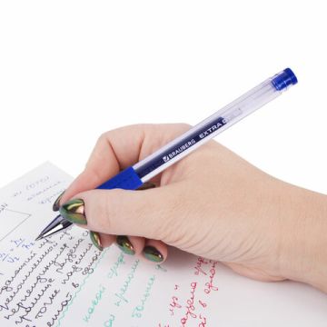 Ручка гелевая синяя 0,5мм линия 0,35мм BRAUBERG 1/12