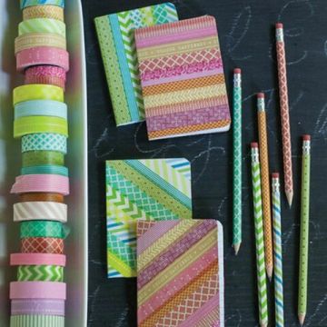 Клейкие WASHI-ленты д/декора с фольгой ЧЕРН ЗОЛОТО 15мм*3м 7шт рисов бумага ОСТРОВ СОКРОВИЩ