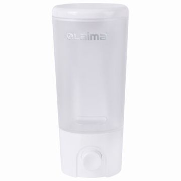 Диспенсер для жидкого мыла ЛАЙМА наливной 0,38 л ABS белый (матовый) 1/50 (Клиент)
