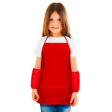 Набор для уроков труда ПИФАГОР клеенка ПВХ фартук с нарукавники красные 1/15