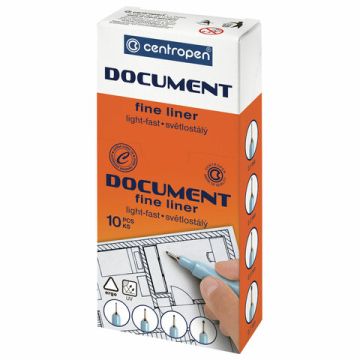 Ручка капиллярная (линер) СИНЯЯ трехгранная линия 0,1мм Document CENTROPEN 1/10/200 (клиент)