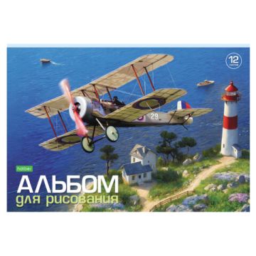 Альбом для рисования 12л А4 обложка офсет ассорти (5видов) Хатбер 1/5/110