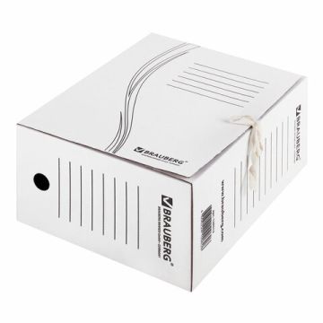 Папка архивная с завязками А4(325х260 мм), 150 мм до 1400л плотная, микрогофрокартон, БЕЛАЯ (клиент)