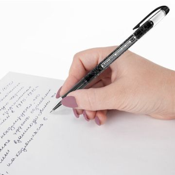 Ручка гелевая черная 0,5мм линия 0,4мм Brauberg Profi-Gel PRO 1/12