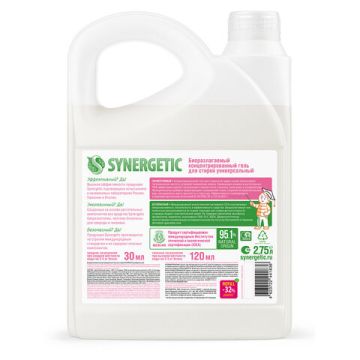 Средство жидкое 2,75л гель для всех видов тканей гипоаллергенный Synergetic 1/6 (Клиент)