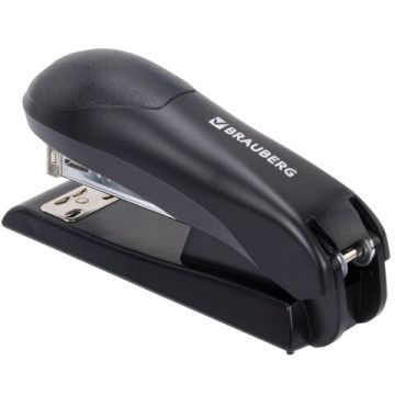 Степлер №24/6 26/6 до 30л черный BRAUBERG Universal 1/12