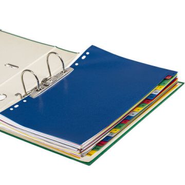 Разделитель пластиковый BRAUBERG для папок, А4, 20 листов, алфавитный А-Я, цветной, 1/3/15