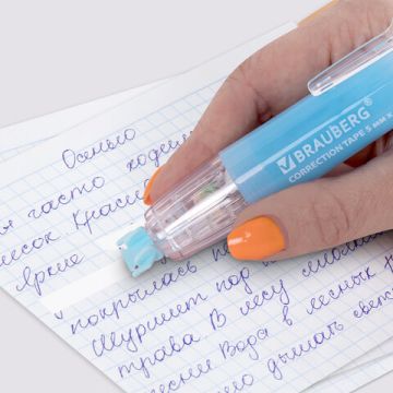 Корректирующая лента 5мм х 6м ассорти BRAUBERG PASTEL 1/24