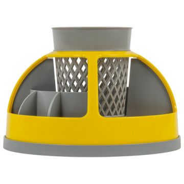 Подставка-органайзер вращ 9 отд серая с желтым STAFF Attraction  1/8 (Клиент)