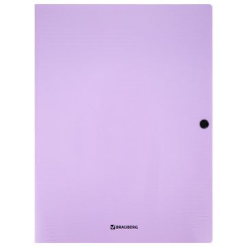 Папка-конверт А4 с кнопкой 600мкм 3 клапана ассорти BRAUBERG Pastel 1/8/96