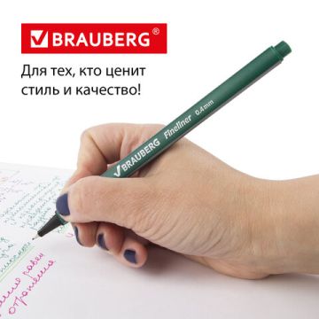 Набор капиллярных ручек (линеров) BRAUBERG 4 шт трехгран,метал.наконеч 0,4мм 1/25 (Клиент)