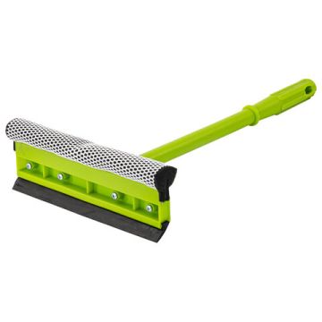 Швабра для мытья окон 20см пластиковая ручка 40см (стяжка, губка, ручка) ЛЮБАША 1/24 (Клиент)