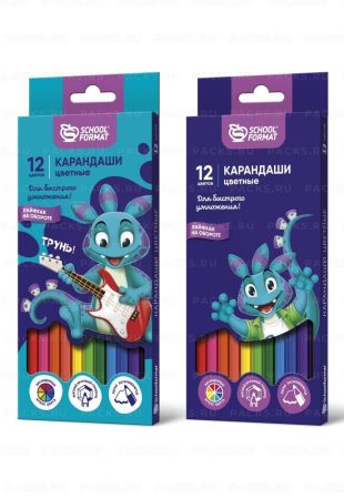 Карандаши цветные 12цв шестигранные SMART DINO Schoolformat 1/12