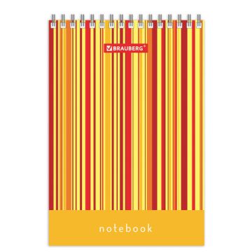 Блокнот 40л А6 108х145мм клетка гребень Полоски BRAUBERG 1/10/140