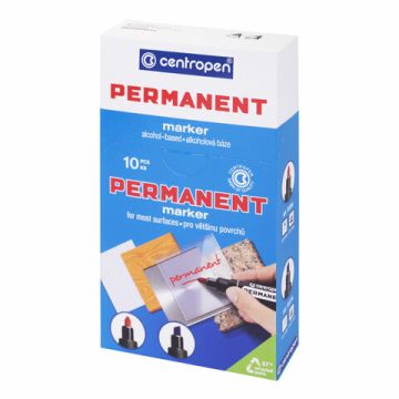 Маркер перманентный черный 2,5мм круглый наконечник CENTROPEN 1/10/1000