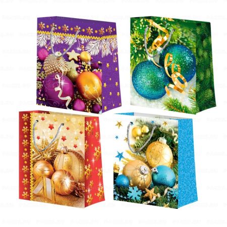 НГ Пакет подарочный ламинированный (11,4x14,6x6,4) МиксНовый год №1 1/12/480