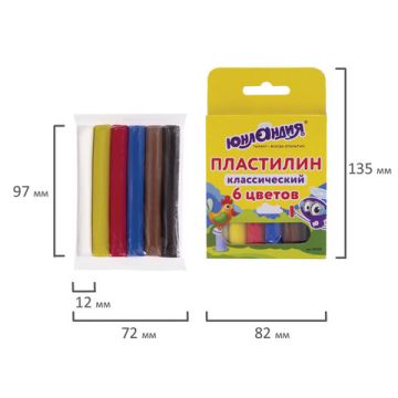 Пластилин 6цв 120г классический стек ЮНЛАНДИЯ ЮНЛАНДИК-СКУЛЬПТОР 1/12 (Клиент)