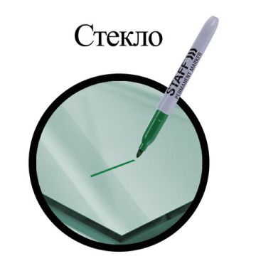 Маркер перманентный зеленый 2мм эргон.корпус, круглый наконечник STAFF 1/12