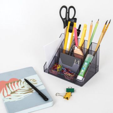 Подставка-органайзер 115х160х105 мм  9 отделений тонир серая BRAUBERG GRAND OFFICE 1/9