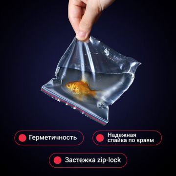 Пакет Zip-Lock (15х20)-60 гриппер с замком Brauberg extra (100шт) 1/40 (клиент)