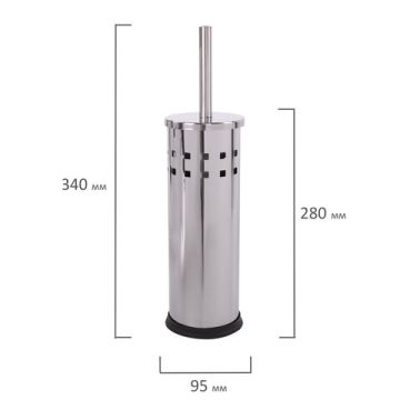 Ерш для унитаза ЛАЙМА, с подставкой, нержавеющая сталь, зеркальный 1/24 (клиент)