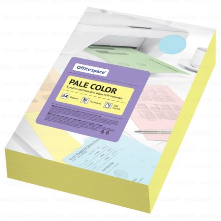 Бумага А4 500л 80г/м2 желтый OfficeSpace Pale Color 1/5 
